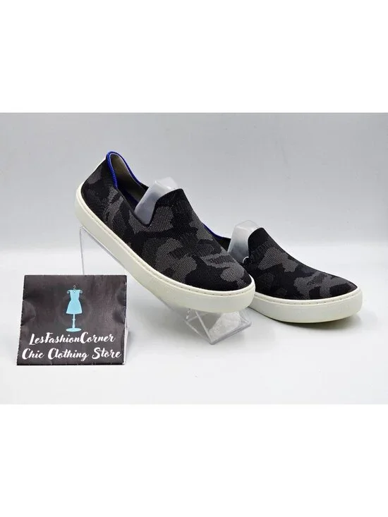 Rothy's Women's The Original Black & Gray Camo Fabric Slip On Sneakers Sz 6 2227 - Picture 5 of 16